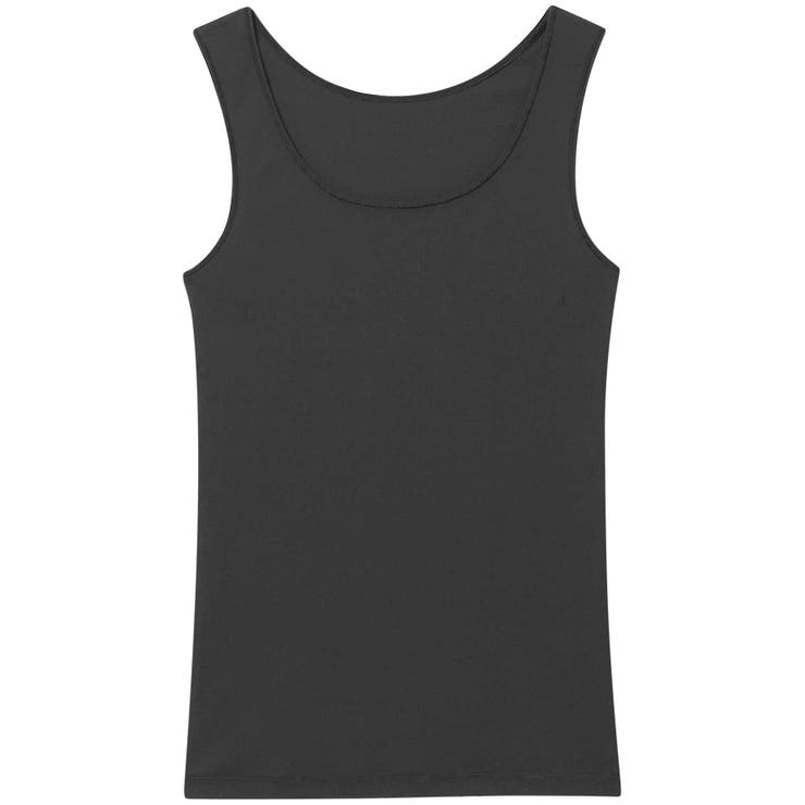 ブラック | オーガニックコットン 汗とりパッド付きタンクトップ LS0151 | une nana cool