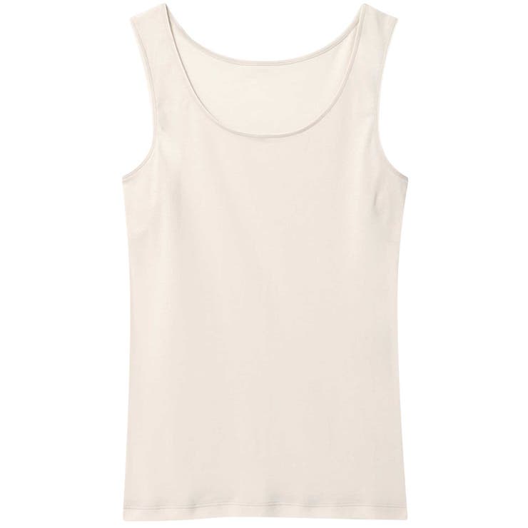 ライトベージュ | オーガニックコットン 汗とりパッド付きタンクトップ LS0151 | une nana cool