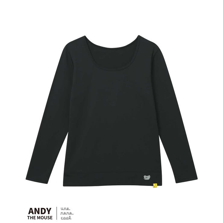 ブラック | MADE WITH ねずみのANDY 綿混裏起毛あったかシャツ LS5001 | une nana cool