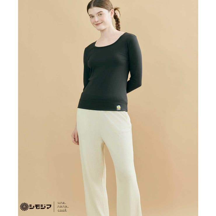 ブラック | MADE WITH シモジマ 裏起毛 あったかシャツ LS5002 | une nana cool