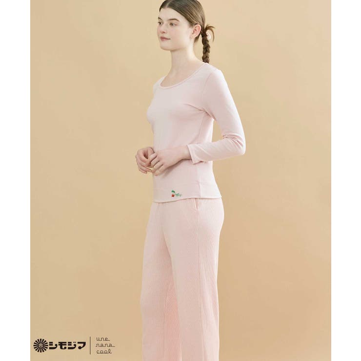 ピンク | MADE WITH シモジマ 裏起毛 あったかシャツ LS5002 | une nana cool