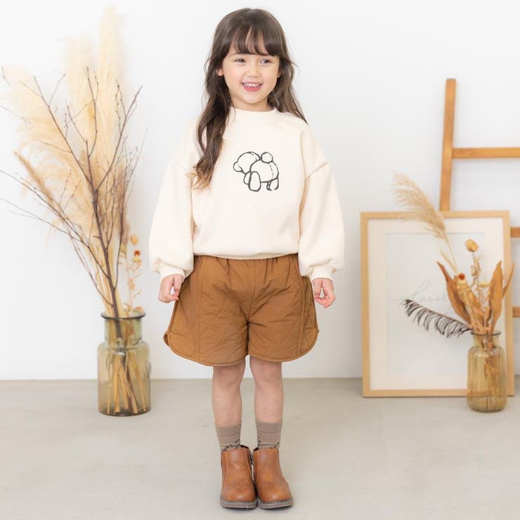 センターステッチデザインキルティングショートパンツ[品番