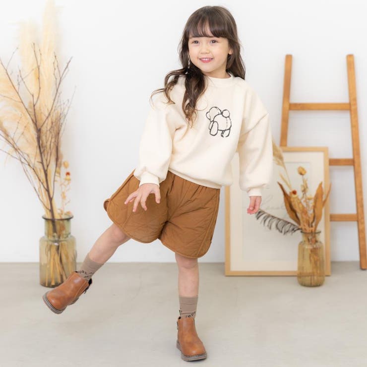 センターステッチデザインキルティングショートパンツ[品番