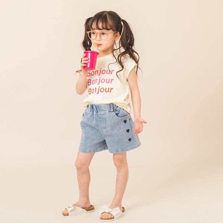 ハートラインデザインデニムショートパンツ[品番：VINK0000889]｜URBAN