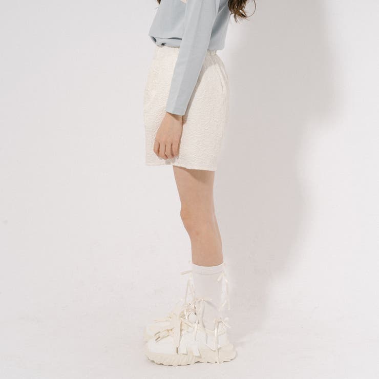 【ふくれジャガード】ハイウエスフレアショートパンツ | URBAN CHERRY | 詳細画像4 