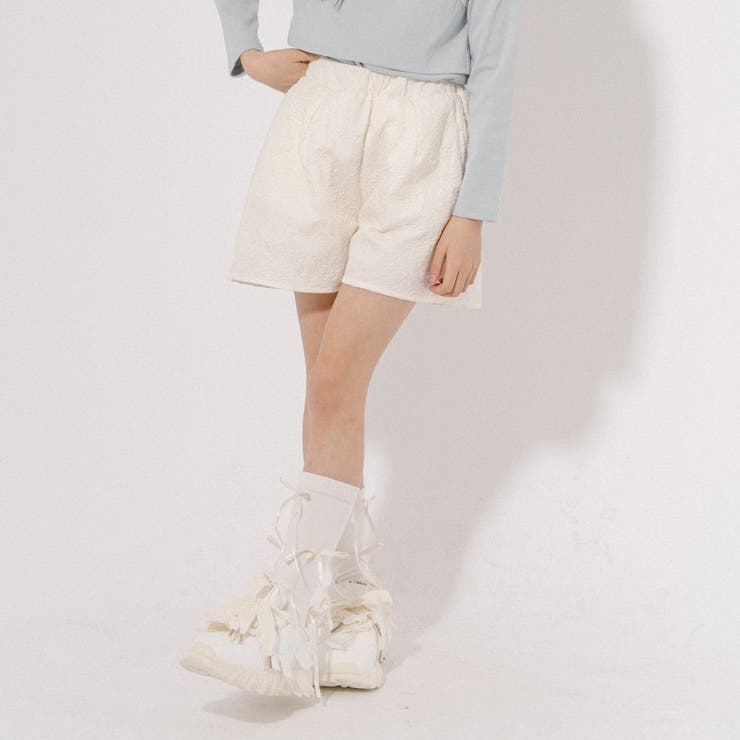 【ふくれジャガード】ハイウエスフレアショートパンツ | URBAN CHERRY | 詳細画像6 