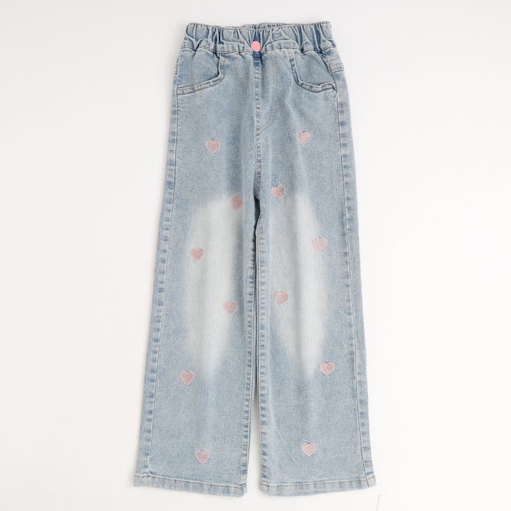 ハート刺繍ストレートデニムパンツ[品番：VINK0003708]｜URBAN CHERRY
