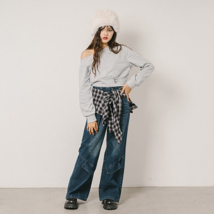 【レイヤードシャツ付属】ワイドデニム | URBAN CHERRY | 詳細画像3 