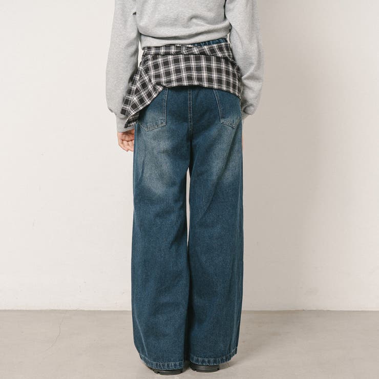 【レイヤードシャツ付属】ワイドデニム | URBAN CHERRY | 詳細画像6 