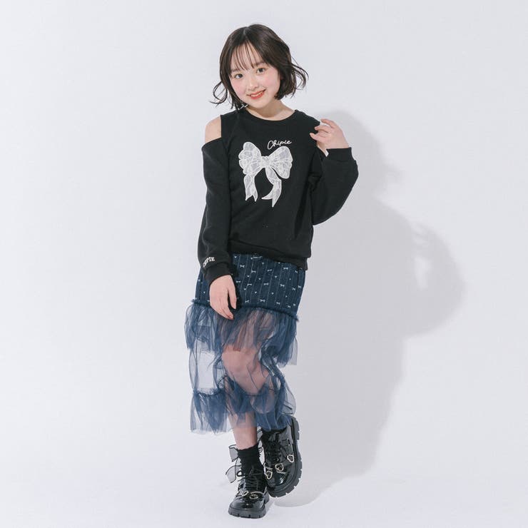【CHIPIE シピ】インナーパンツ付きリボンデニムドッキングフリルシアースカー… | URBAN CHERRY | 詳細画像16 