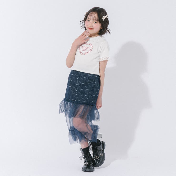 【CHIPIE シピ】インナーパンツ付きリボンデニムドッキングフリルシアースカー… | URBAN CHERRY | 詳細画像19 