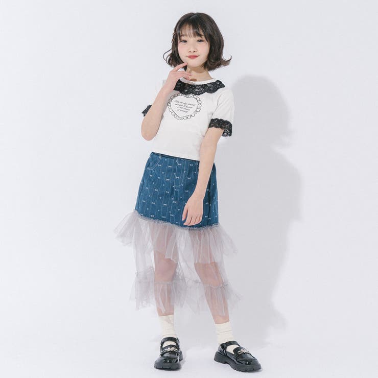 【CHIPIE シピ】インナーパンツ付きリボンデニムドッキングフリルシアースカー… | URBAN CHERRY | 詳細画像23 