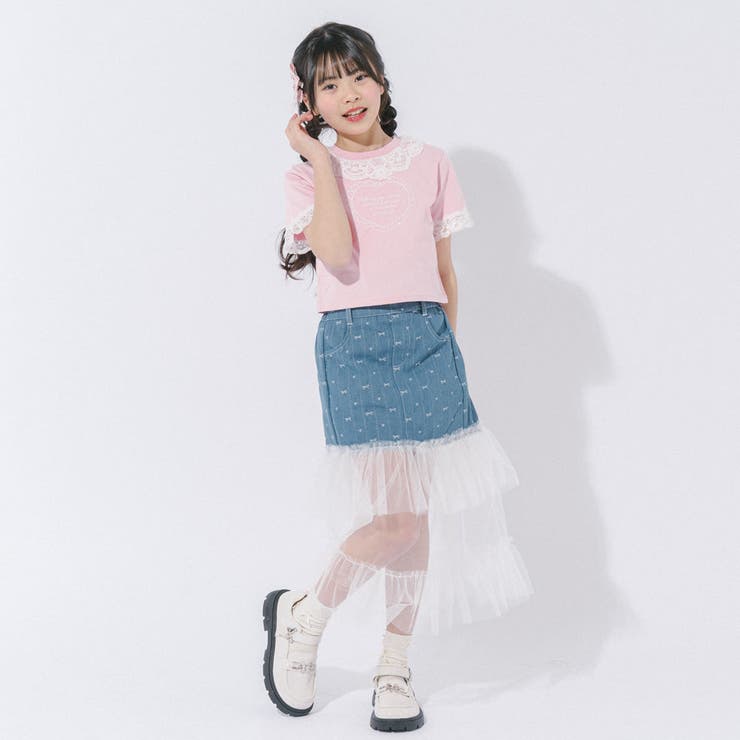 【CHIPIE シピ】インナーパンツ付きリボンデニムドッキングフリルシアースカー… | URBAN CHERRY | 詳細画像45 
