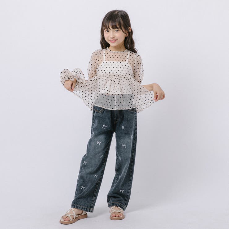 ミニリボン刺繍ストレートデニムパンツ | URBAN CHERRY | 詳細画像7 