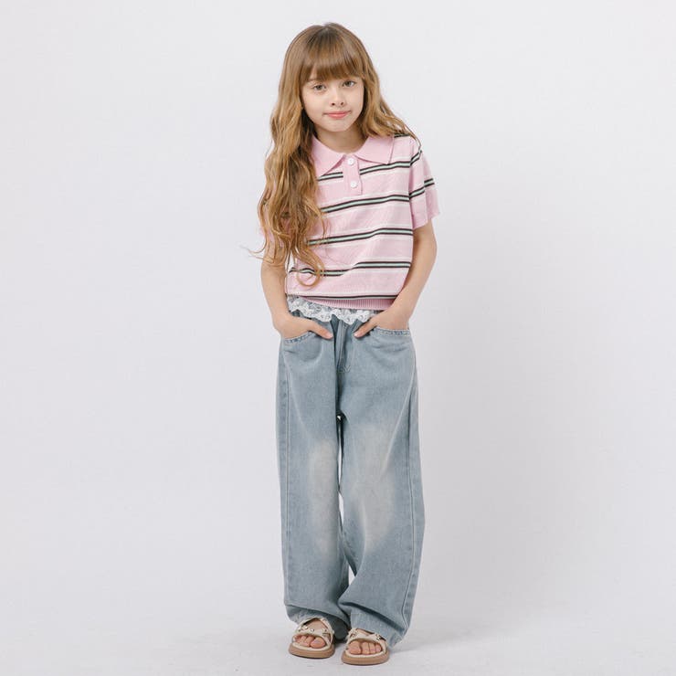 レースレイヤードデザインルーズデニムパンツ | URBAN CHERRY | 詳細画像7 