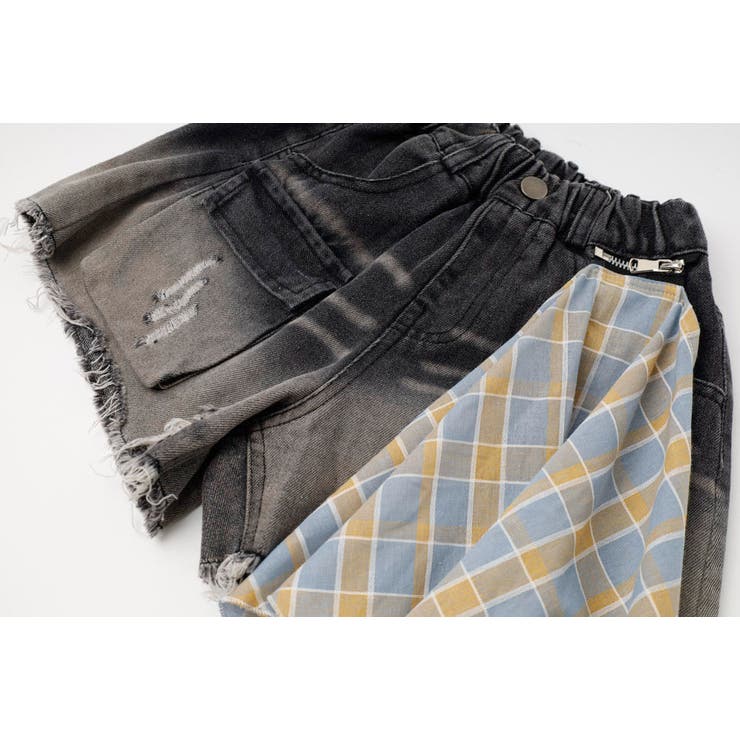 チャックシャツドッキングデニムショートパンツ | URBAN CHERRY | 詳細画像8 