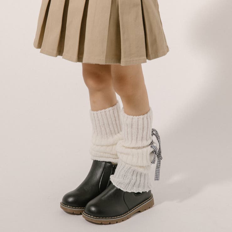 ギンガムチェックレースアップレッグウォーマー[品番：VINK0002951