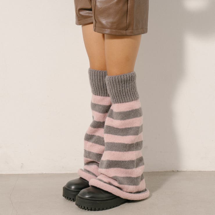 ニットボーダーレッグウォーマー[品番：VINK0002952]｜URBAN CHERRY 