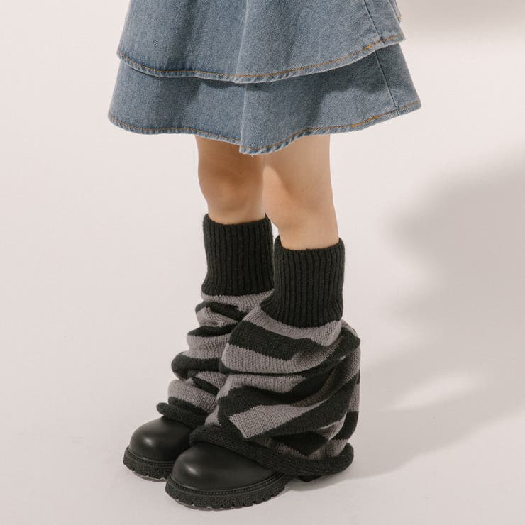 ニットボーダーレッグウォーマー[品番：VINK0002952]｜URBAN