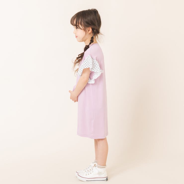 ベビーチェリーパターンワンピース　90サイズ Kids】Baby Cherry Pattern One-Piece