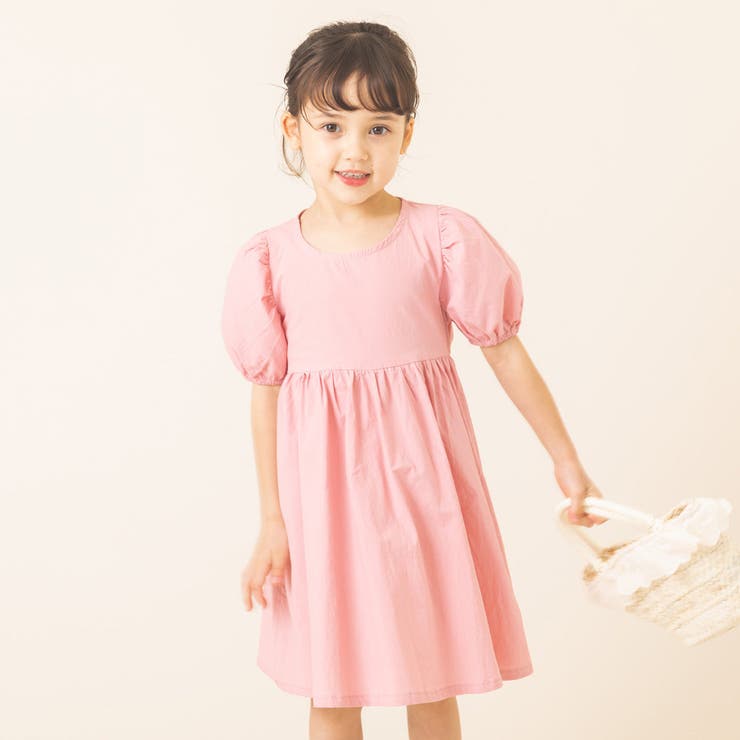 バックデザインパフスリーブワンピース[品番：VINK0001055