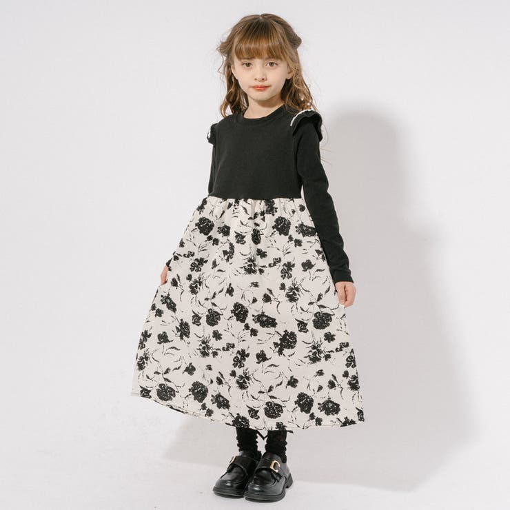 ショルダーパールフリル切り替えフラワーワンピース | URBAN CHERRY | 詳細画像3 