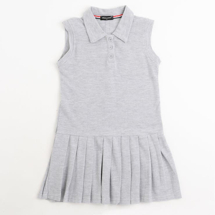 プリーツノースリーブポロワンピース[品番：VINK0003674]｜URBAN