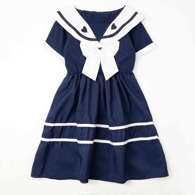 セーラーカラーハートデザインワンピース[品番：VINK0003718]｜URBAN