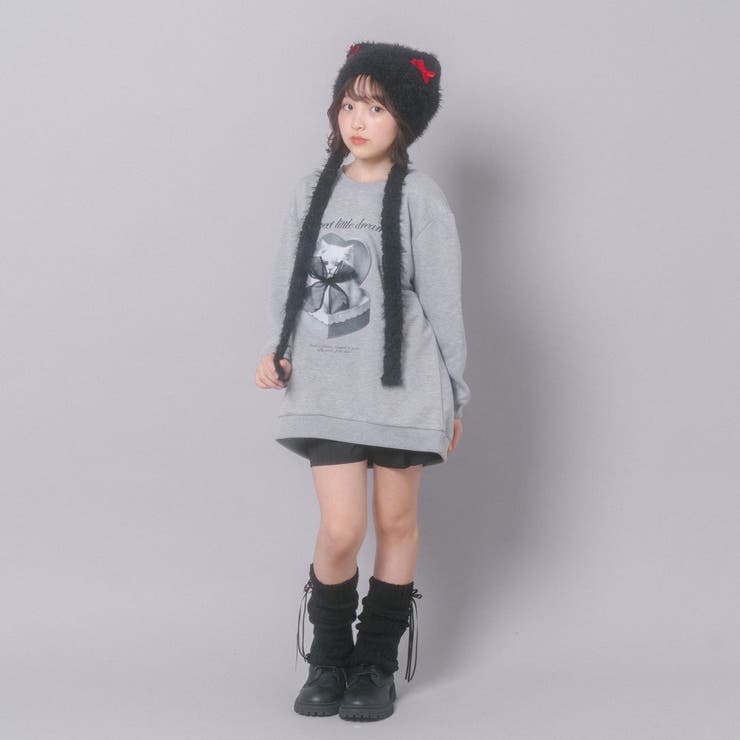 【CHIPIE/シピ】オーバーサイズシアーリボンキャットプリントミニワンピース | URBAN CHERRY | 詳細画像13 