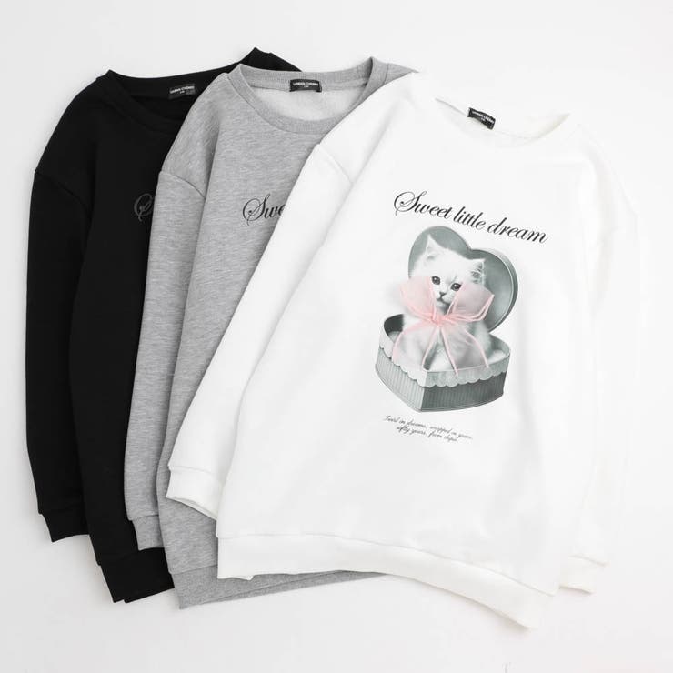 【CHIPIE/シピ】オーバーサイズシアーリボンキャットプリントミニワンピース | URBAN CHERRY | 詳細画像2 