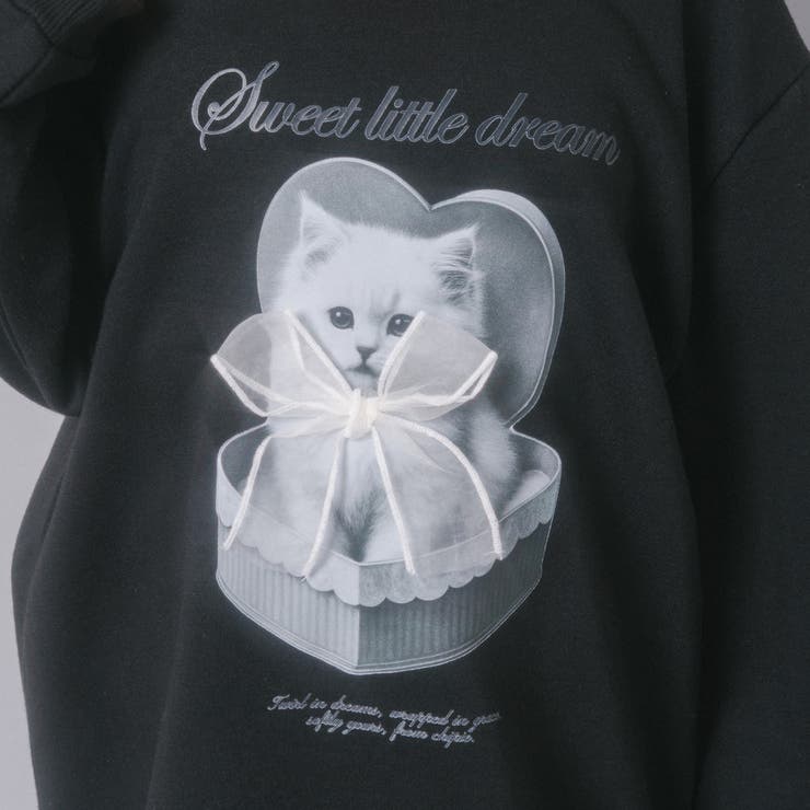 【CHIPIE/シピ】オーバーサイズシアーリボンキャットプリントミニワンピース | URBAN CHERRY | 詳細画像24 