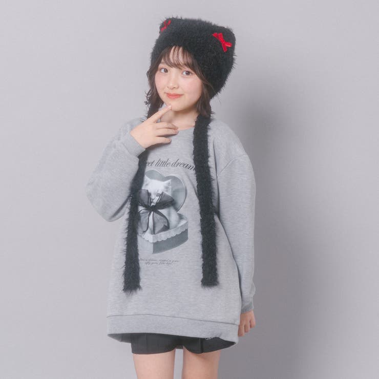 【CHIPIE/シピ】オーバーサイズシアーリボンキャットプリントミニワンピース | URBAN CHERRY | 詳細画像32 