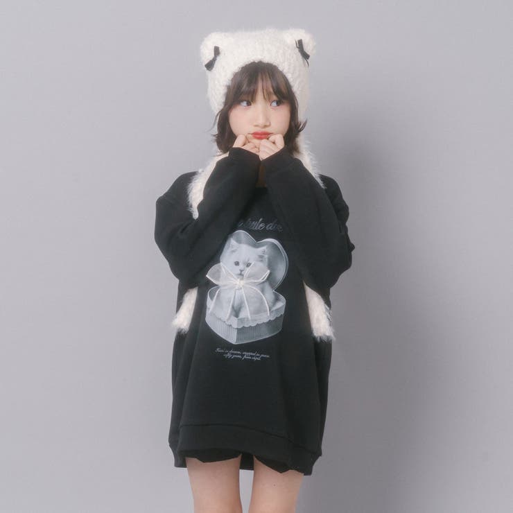 【CHIPIE/シピ】オーバーサイズシアーリボンキャットプリントミニワンピース | URBAN CHERRY | 詳細画像38 