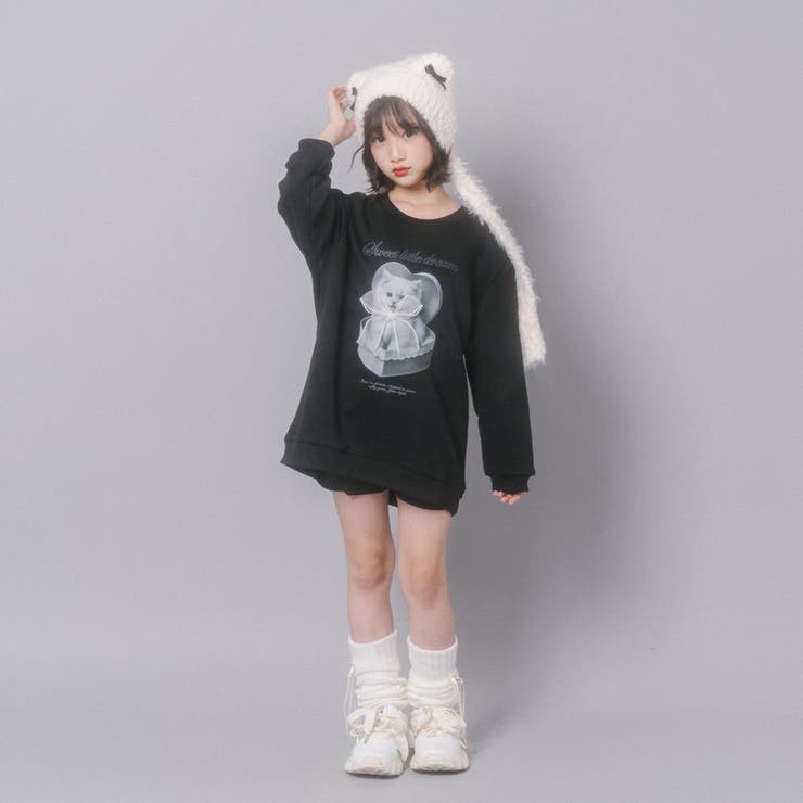 【CHIPIE/シピ】オーバーサイズシアーリボンキャットプリントミニワンピース | URBAN CHERRY | 詳細画像39 