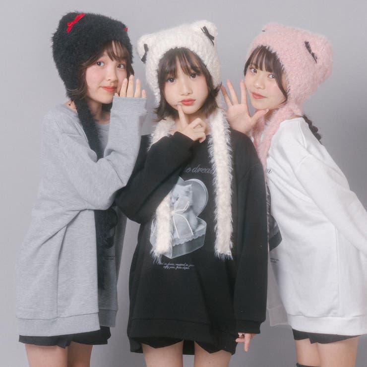 【CHIPIE/シピ】オーバーサイズシアーリボンキャットプリントミニワンピース | URBAN CHERRY | 詳細画像45 