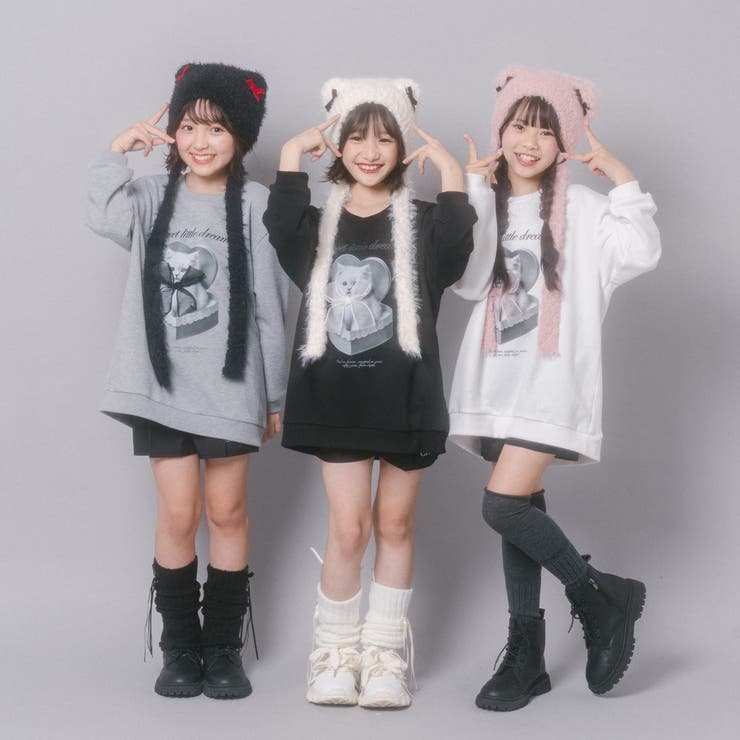 【CHIPIE/シピ】オーバーサイズシアーリボンキャットプリントミニワンピース | URBAN CHERRY | 詳細画像46 