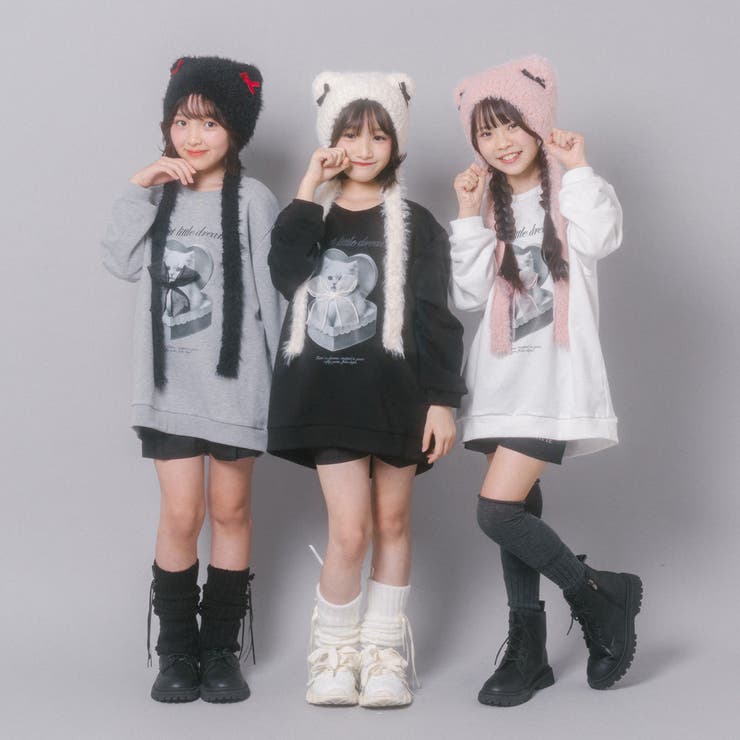 【CHIPIE/シピ】オーバーサイズシアーリボンキャットプリントミニワンピース | URBAN CHERRY | 詳細画像47 