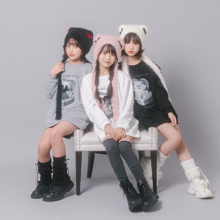 【CHIPIE/シピ】オーバーサイズシアーリボンキャットプリントミニワンピース | URBAN CHERRY | 詳細画像48 