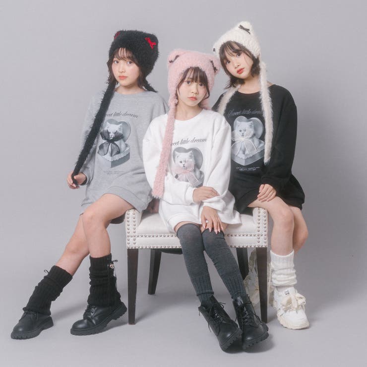 【CHIPIE/シピ】オーバーサイズシアーリボンキャットプリントミニワンピース | URBAN CHERRY | 詳細画像49 