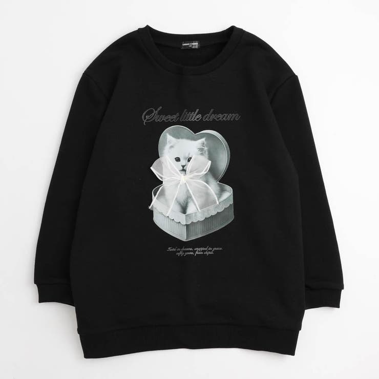 【CHIPIE/シピ】オーバーサイズシアーリボンキャットプリントミニワンピース | URBAN CHERRY | 詳細画像8 