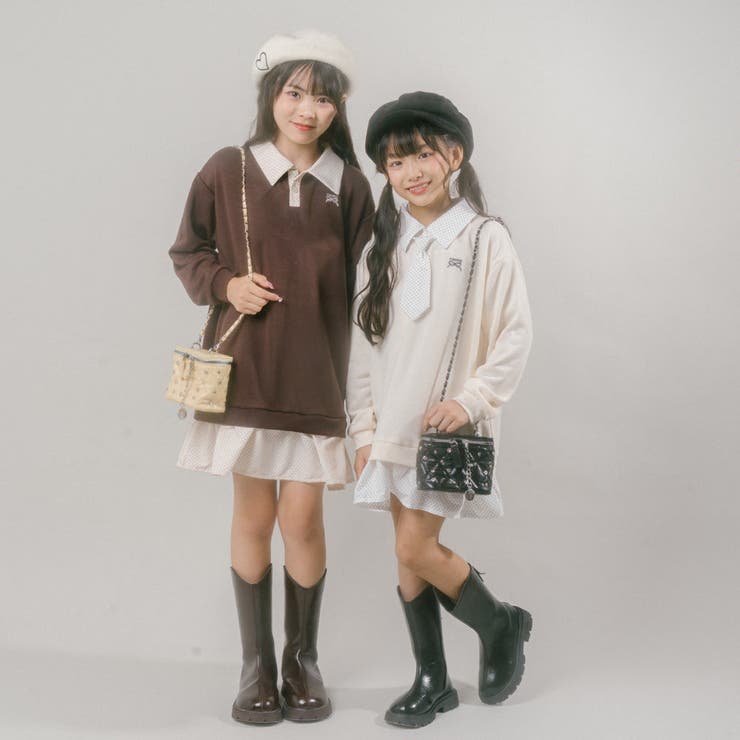 【CHIPIE シピ】(取り外し可能タイ付)ワンポイントロゴ刺繍ドッキングワンピ… | URBAN CHERRY | 詳細画像43 
