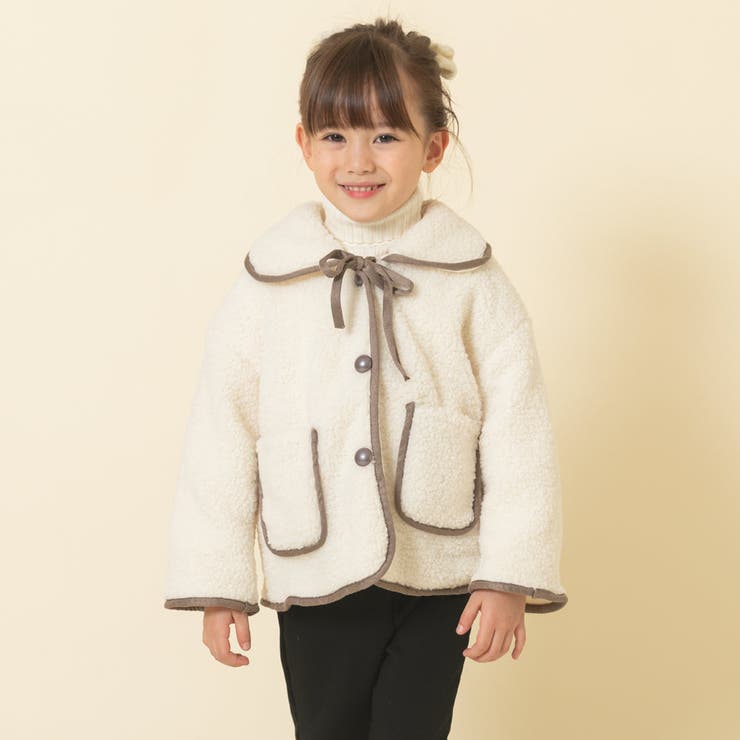 リボン付きボアパイピングジャケット[品番：VINK0001301]｜URBAN