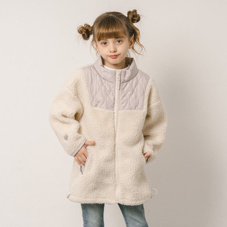 おうちで洗える!ハートロゴ刺繍中綿キルティングMIXボアコート | URBAN CHERRY | 詳細画像14 