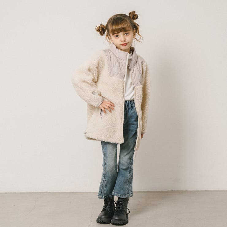 おうちで洗える!ハートロゴ刺繍中綿キルティングMIXボアコート | URBAN CHERRY | 詳細画像16 