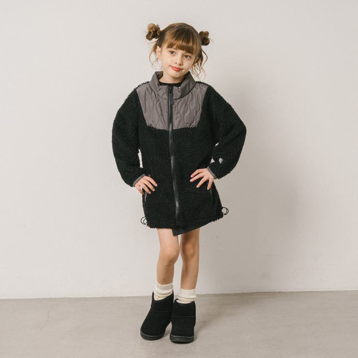 おうちで洗える!ハートロゴ刺繍中綿キルティングMIXボアコート | URBAN CHERRY | 詳細画像35 