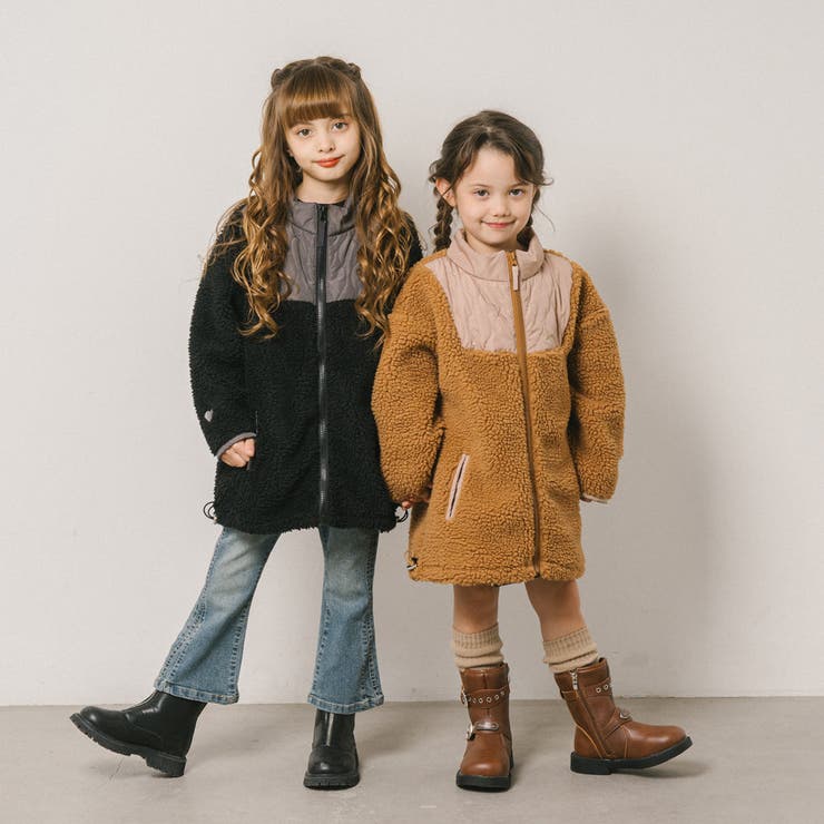 おうちで洗える!ハートロゴ刺繍中綿キルティングMIXボアコート | URBAN CHERRY | 詳細画像4 