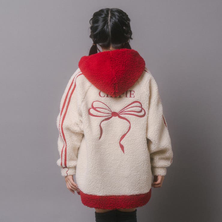 おうちで洗える!オーバーサイズサイドラインバックリボンボアアウター | URBAN CHERRY | 詳細画像13 