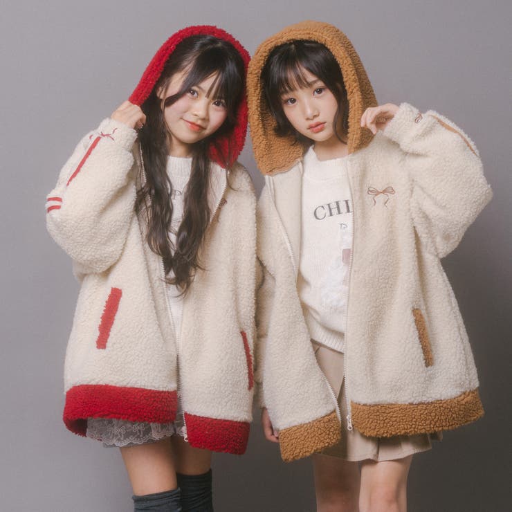 おうちで洗える!オーバーサイズサイドラインバックリボンボアアウター | URBAN CHERRY | 詳細画像16 