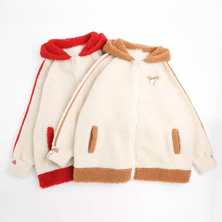 おうちで洗える!オーバーサイズサイドラインバックリボンボアアウター | URBAN CHERRY | 詳細画像2 