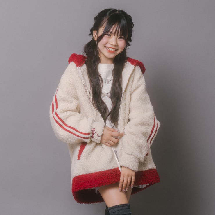 おうちで洗える!オーバーサイズサイドラインバックリボンボアアウター | URBAN CHERRY | 詳細画像20 